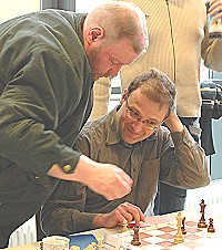 GM Karpatchev u. Michael Fedorovsky, Foto: Georg Kempa